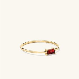 Mejuri Gold Ring with Deep Red Stone